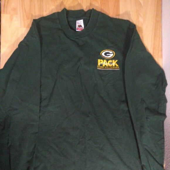 Vintage Green Bay Packers Embroidered Long Sleeve T-Shirt - Picture 1 of 7
